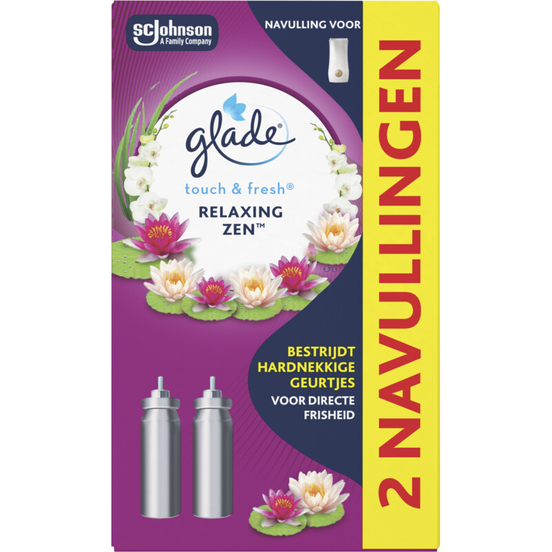 Een afbeelding van Glade Touch & fresh relaxing zen 2 navullingen