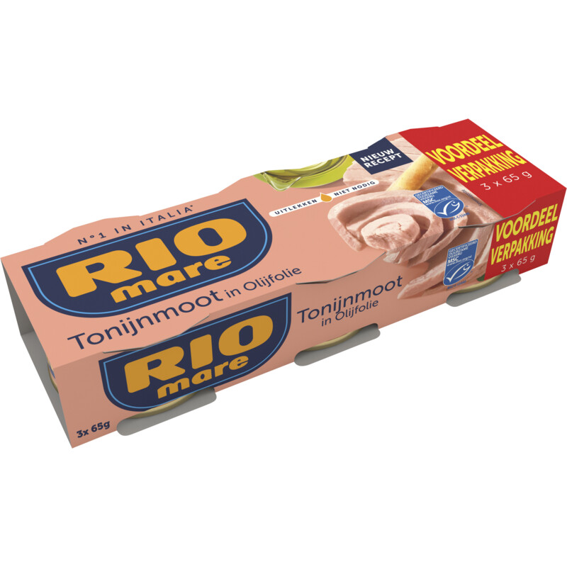 Een afbeelding van Rio Mare Tonijnmoot in olijfolie 3-pack