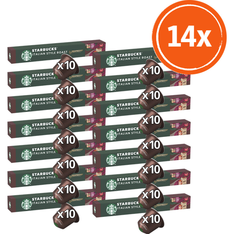 Starbucks Nespresso Italian style roast cap 14-pck