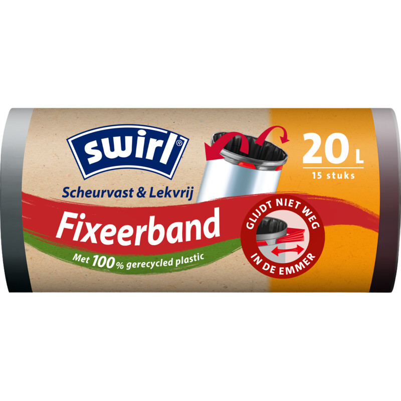 Een afbeelding van Swirl Vuilniszakken met fixeerband 20 liter