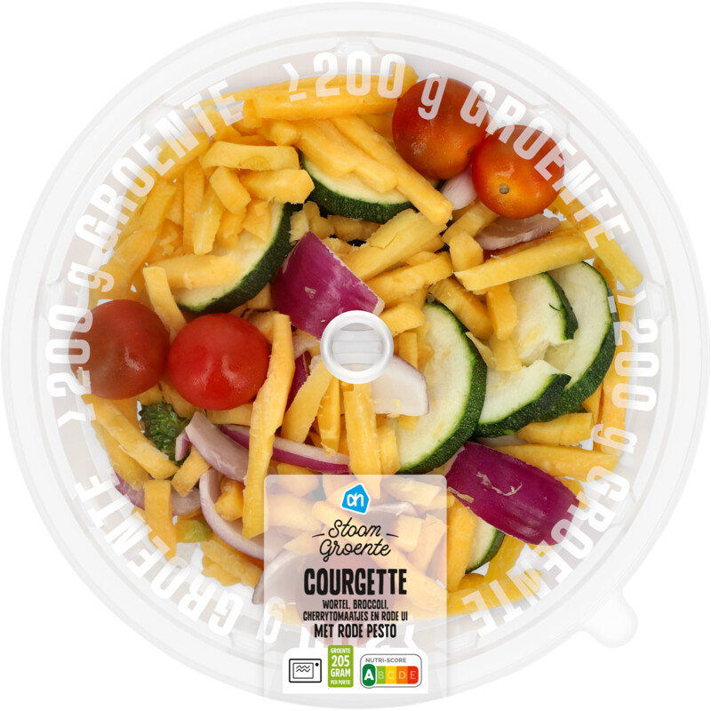 Een afbeelding van AH Stoomgroente courgette met rode pesto