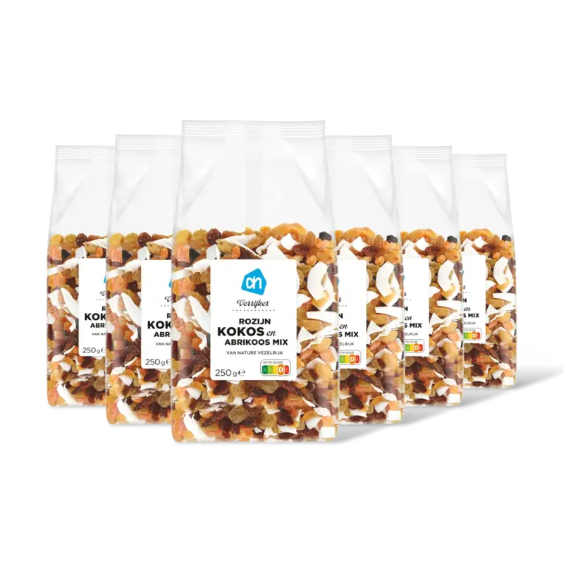 AH Verrijker rozijn kokos abrikoosmix 6pack