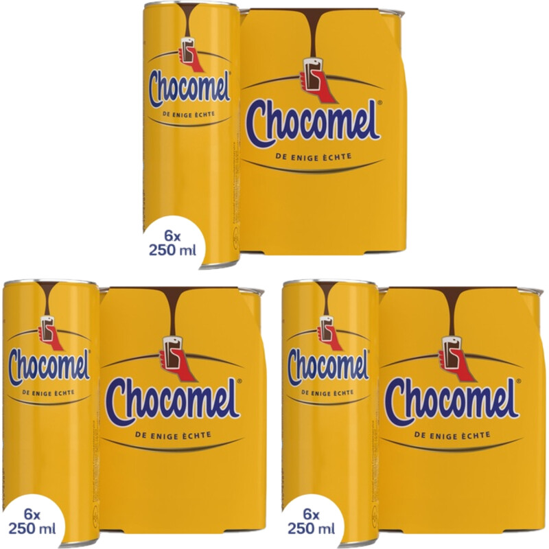 Een afbeelding van Chocomel Vol blik 6x250ml 3-pack