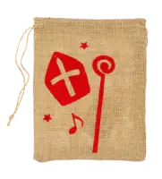 Hoomark Jutezakjes mijter rood