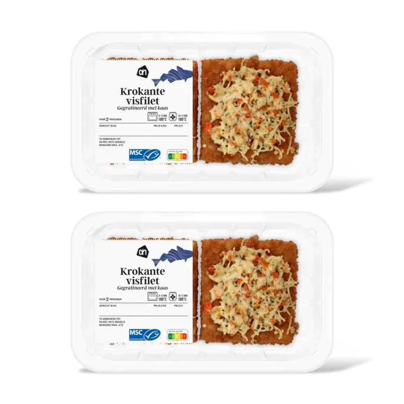 AH Krokante visfilet gegratineerd kaas 2pck