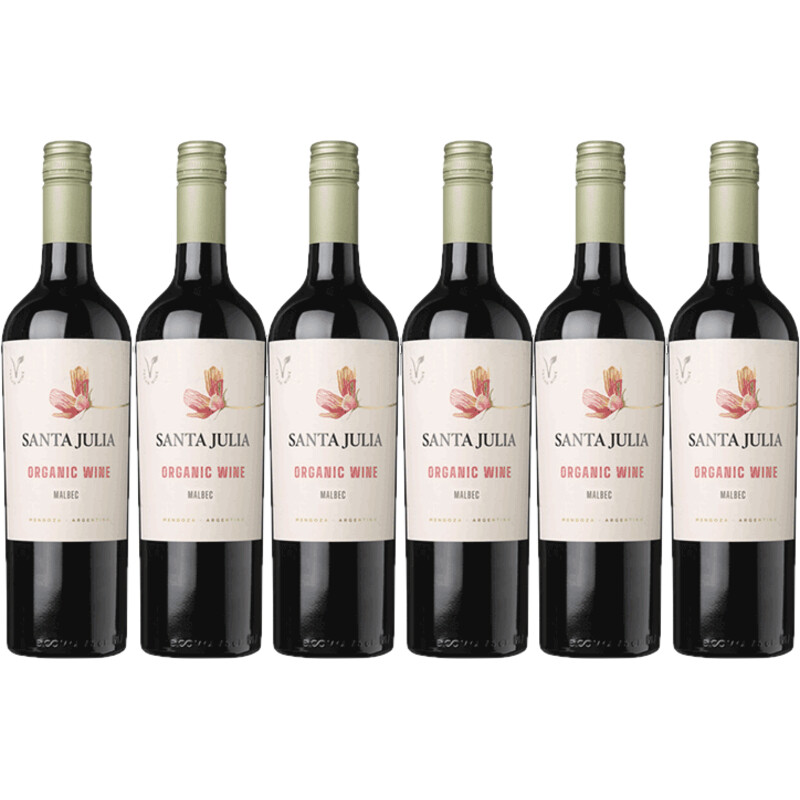 Een afbeelding van Santa Julia Malbec organic wiine 6 flessen