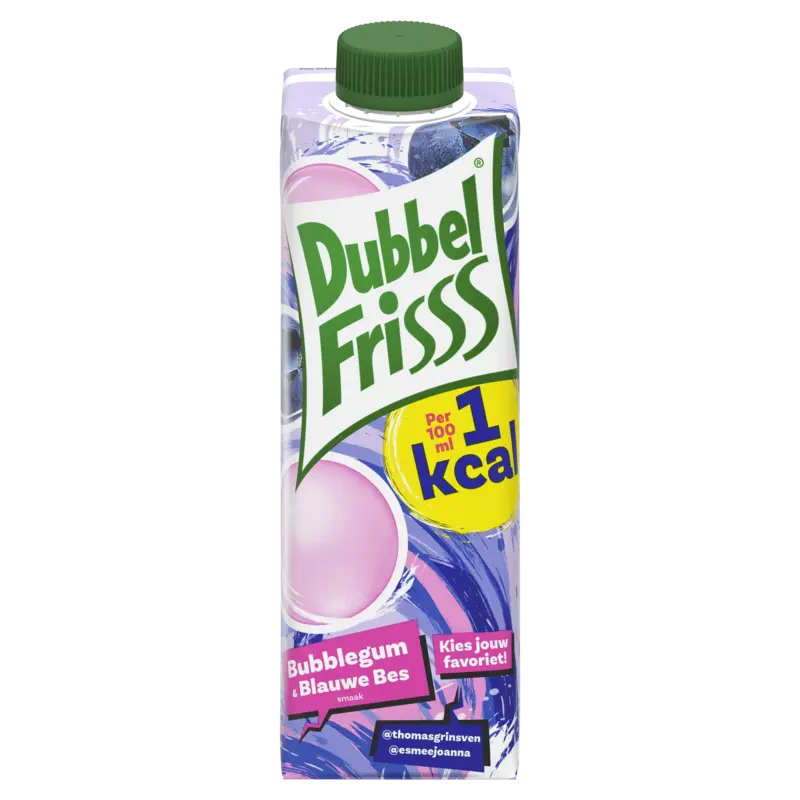 1kcal SmaakMakers Bubblegum & Blauwe Bes 0,35 L