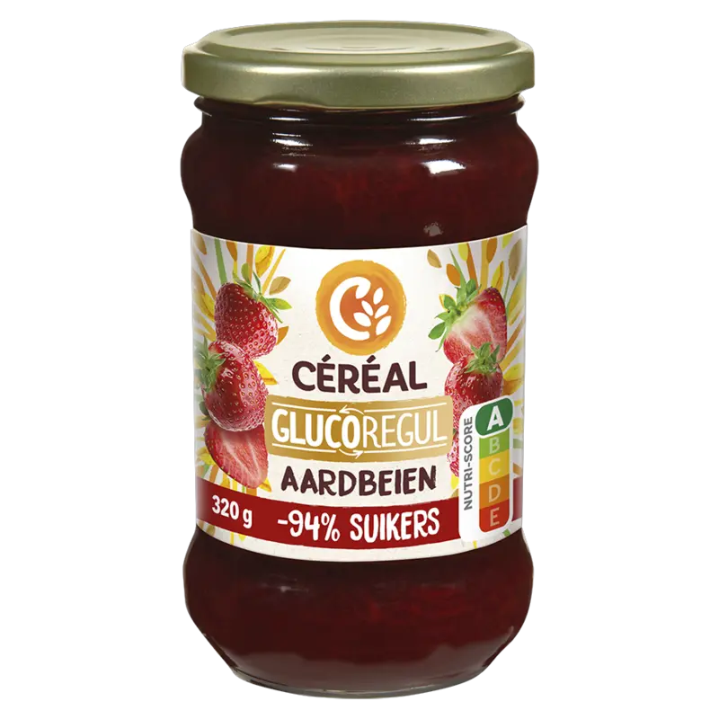 Céréal Glucoregul jam aardbeien minder suikers