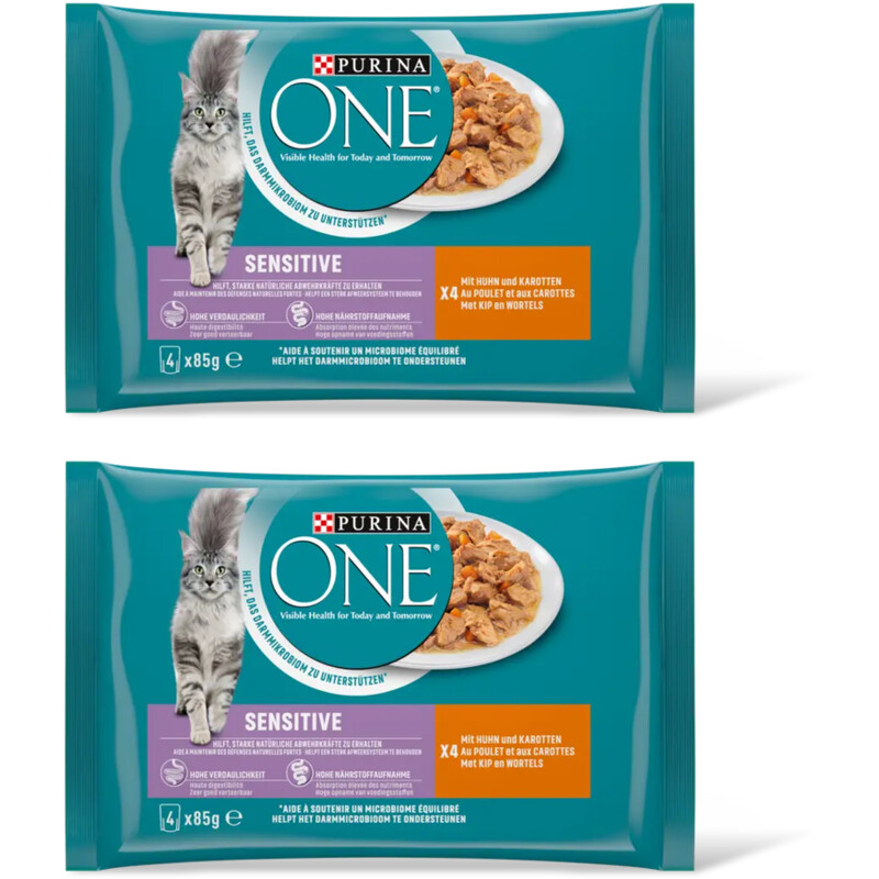 Purina ONE Sensitive met kip en wortels 2-pack