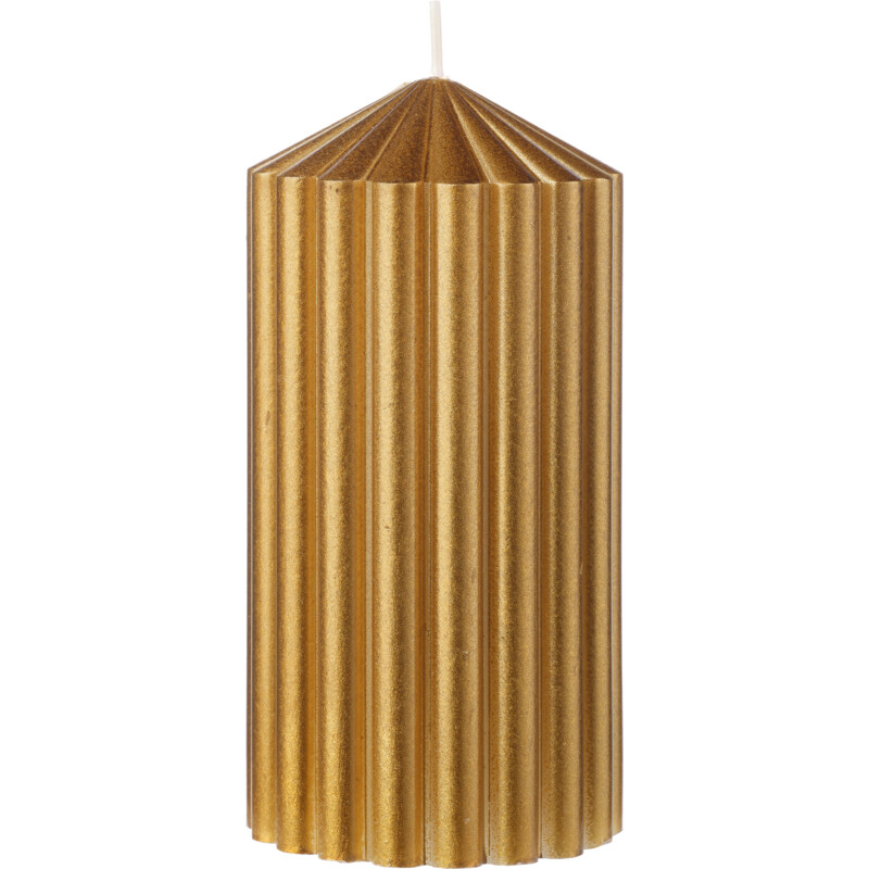 Een afbeelding van AH Excellent Vormkaars rond ribbel goud