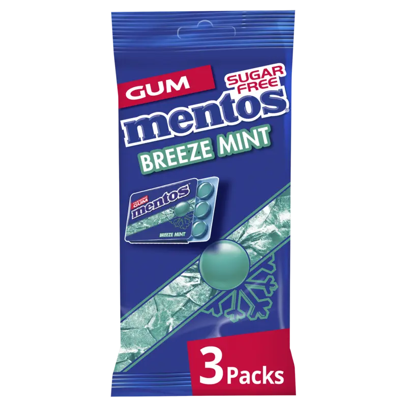 Mentos Gum Breeze mint 3-pack