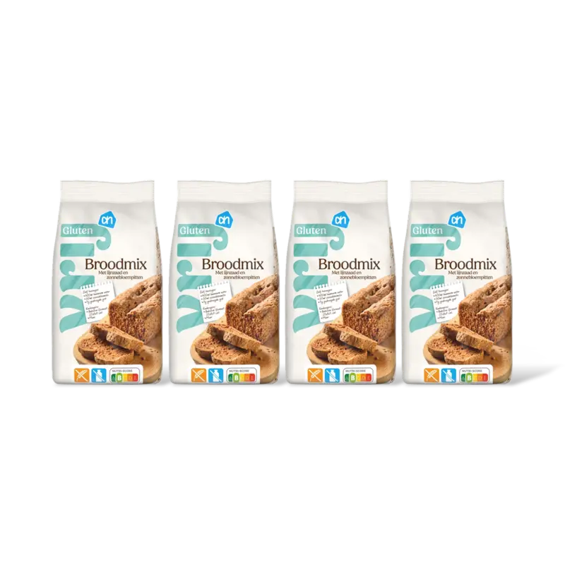 AH Glutenvrij Broodmix met lijnzaad & zonnebloempi 4pk