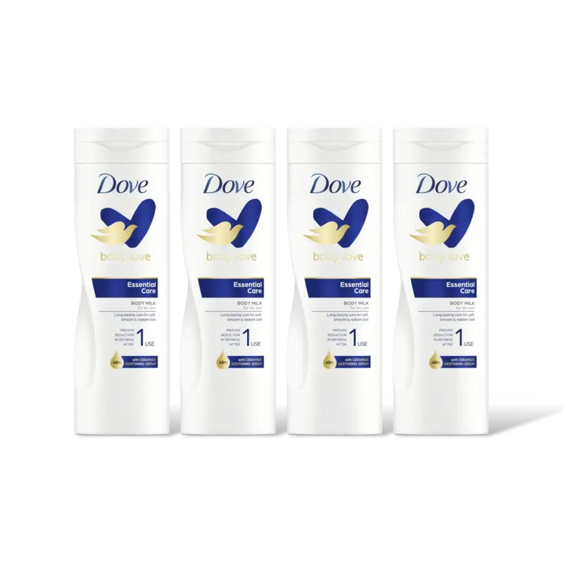 Dove Body lotion essential care 4-pack