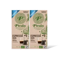 Perla Biologisch Espresso dark capsules 2-pack