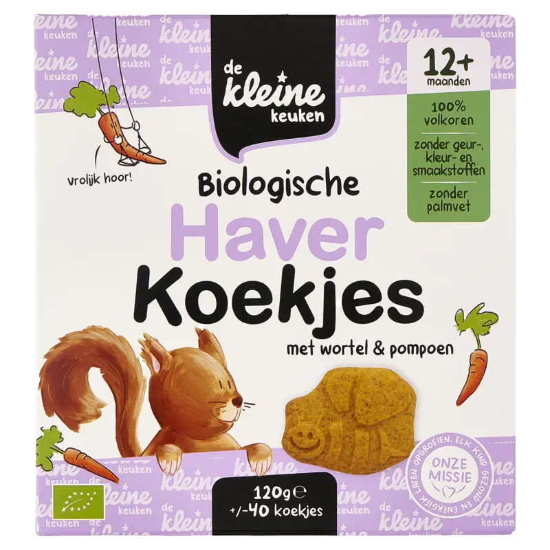 Biologische Haverkoekjes met Wortel & Pompoen 12+ Maanden