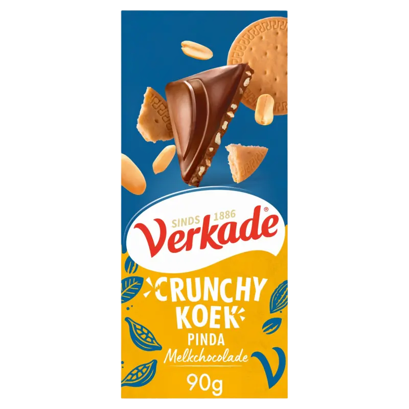 Crunchy koek pinda melkchocoladereep