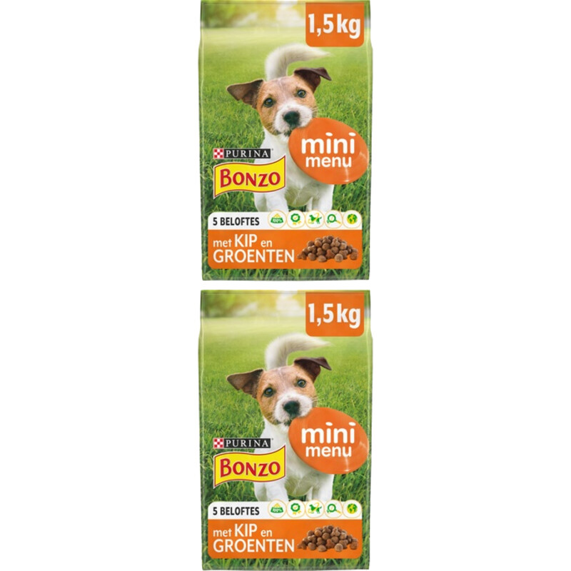 Een afbeelding van Bonzo Mini menu adult kip en groenten 2-pack