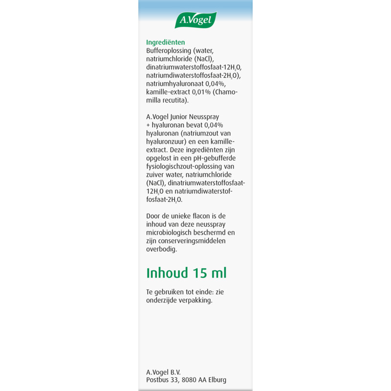 Een afbeelding van A.Vogel Junior neusspray + hyaluronan