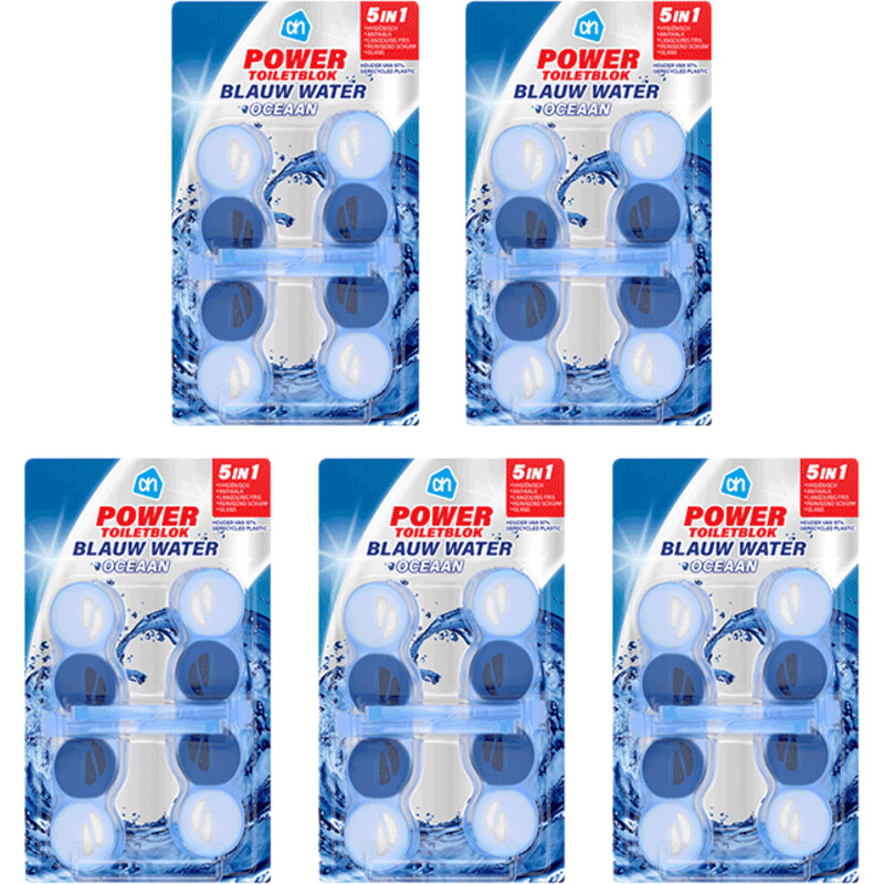 Een afbeelding van AH Power toiletblokken oceaan blauw 5-pack