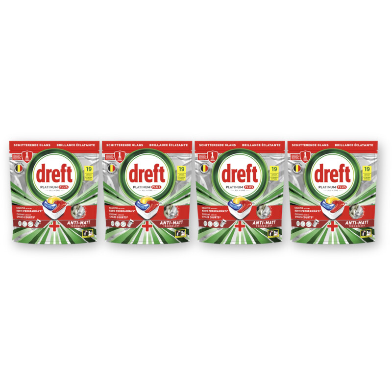 Dreft Platinum+ vaatwascapsules citroen 4-pack