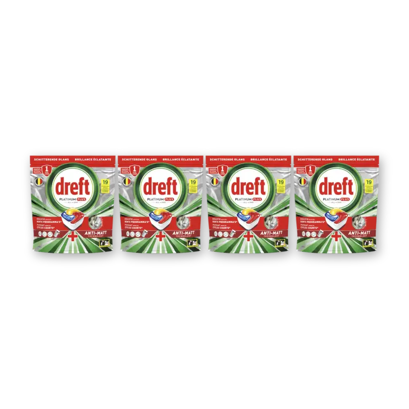 Dreft Platinum+ vaatwascapsules citroen 4-pack