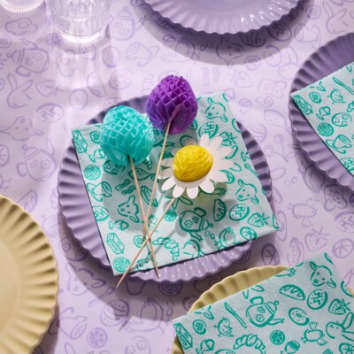 pdp-image-AH Servet lila figuurtjes 33x33cm