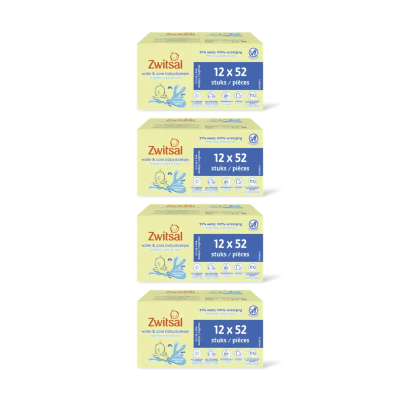Water&care babydoekjes geur 4-pack