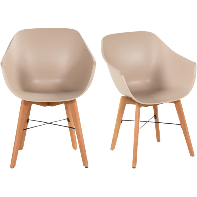 Een afbeelding van Hartman Iris stoel zand houten onderstel