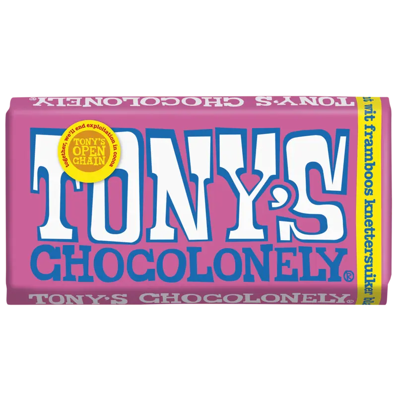 Tony's Chocolonely Reep wit framboos knetter