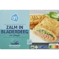 AH Zalm in bladerdeeg met spinazie