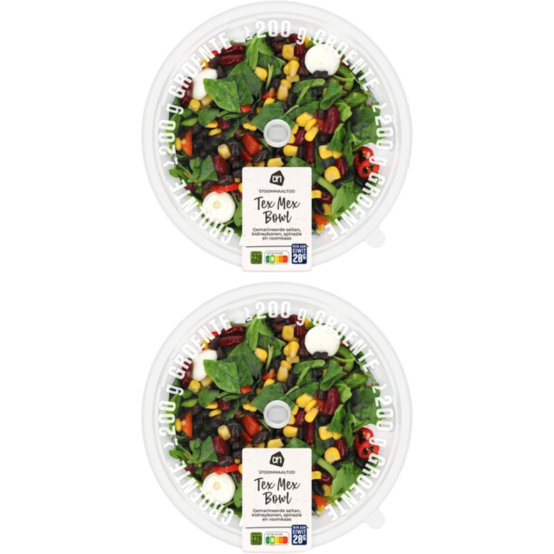 Een afbeelding van AH Stoommaaltijd tex mex bowl 2-pack