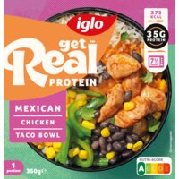 Een afbeelding van Iglo Protein Mexican chicken taco bowl