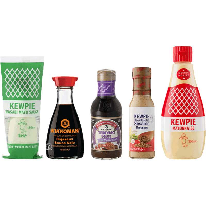 Een afbeelding van Kikkoman en Kewpie umami smaakmakers!