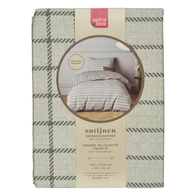 pdp-image-Mistral Home Dekbedovertrek streep beige 1-persoons