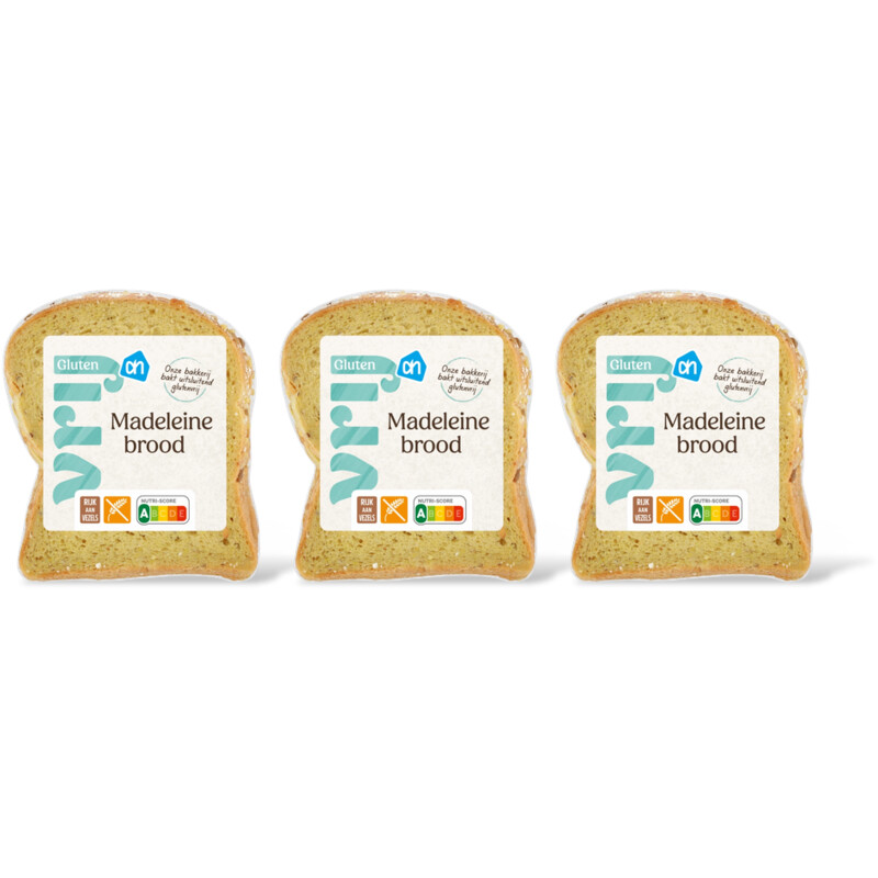 AH Glutenvrij Madeleine brood half 3-pack