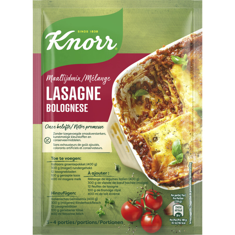 Knorr Maaltijdmix lasagne bolognese