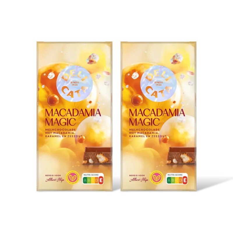Delicata macadamia magic melkchocolade 2pack