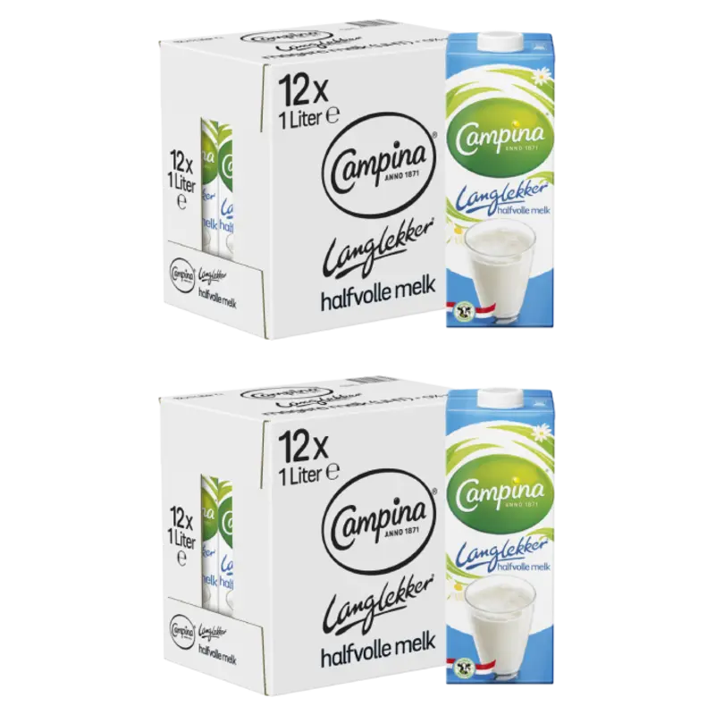 Langlekker halfvolle melk 12-pack 2-pack