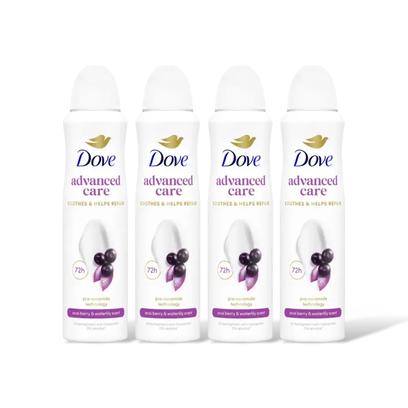 Dove Acai & waterlily anti-transpirant 4-pack