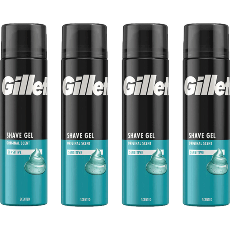 Een afbeelding van Gillette Gevoelige huid scheergel 4-pack