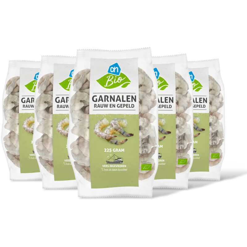 AH Biologisch Garnalen rauw en gepeld 5 pack