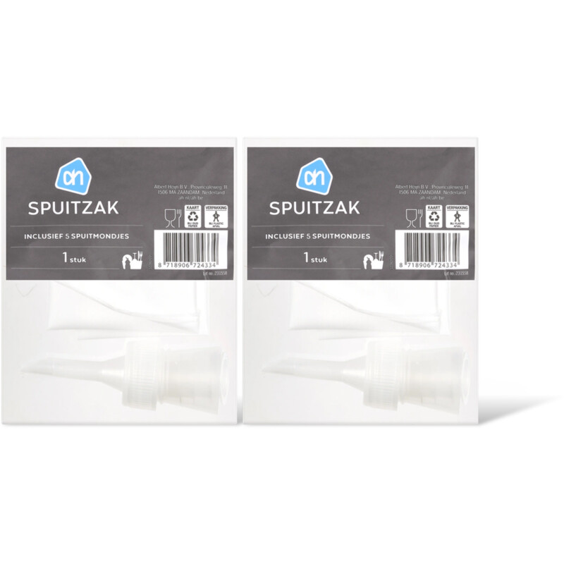 AH Spuitzak met 5 kunststofmondjes 2-pack