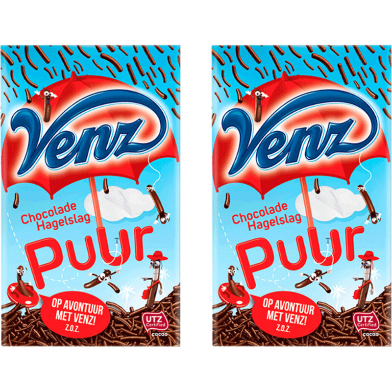 Een afbeelding van Venz Hagelslag puur 2-pack