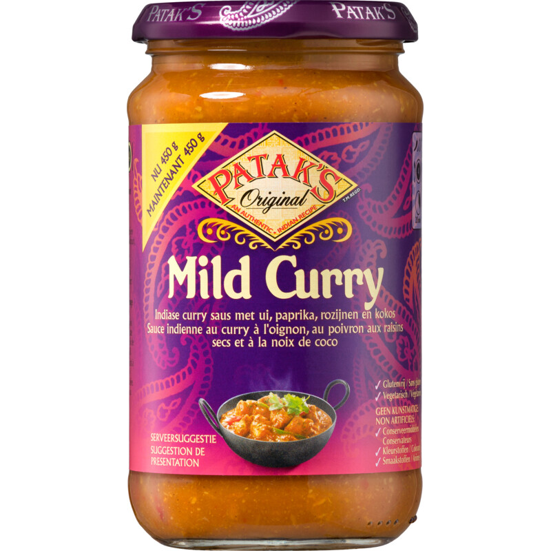 Een afbeelding van Patak's Patak milde curry saus