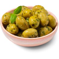 Een afbeelding van AH Groene olijven met basilicum