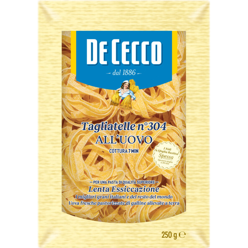 Een afbeelding van De Cecco Tagliatelle all'uovo nr 304