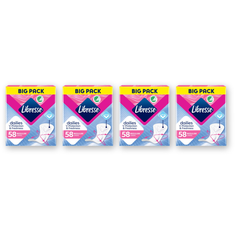Libresse Dailies reg inlegkruisjes big pack 4 pck