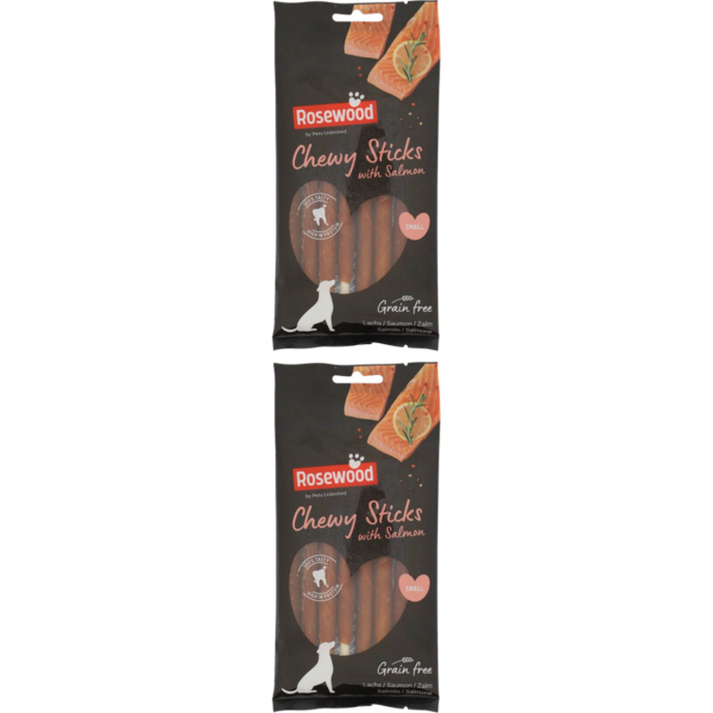 Een afbeelding van Rosewood Chewy sticks with salmon small 2-pack