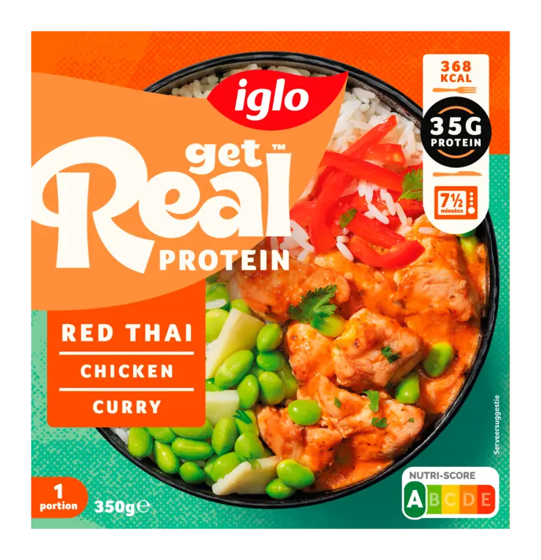 Get real protein red Thai chicken curry