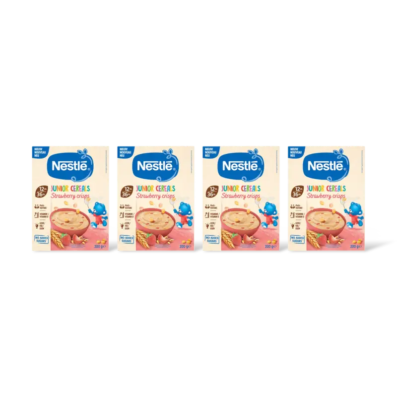 Nestlé Jr cereals strawberry crisps 12m+ 4-pack